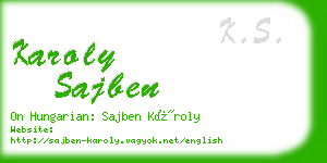 karoly sajben business card